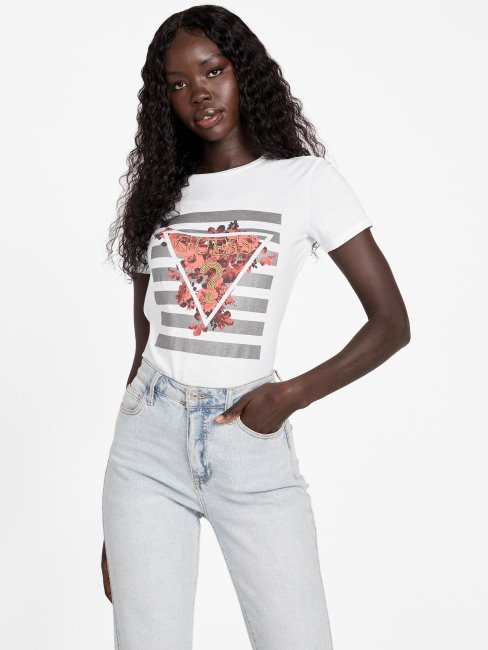 Tee Shirt Eco Trinity Logo True Blanc Guess