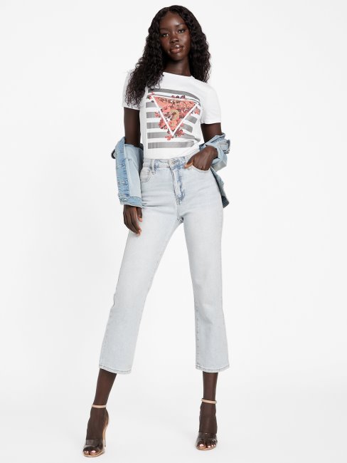 Tee Shirt Eco Trinity Logo True Blanc Guess