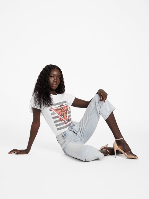 Tee Shirt Eco Trinity Logo True Blanc Guess