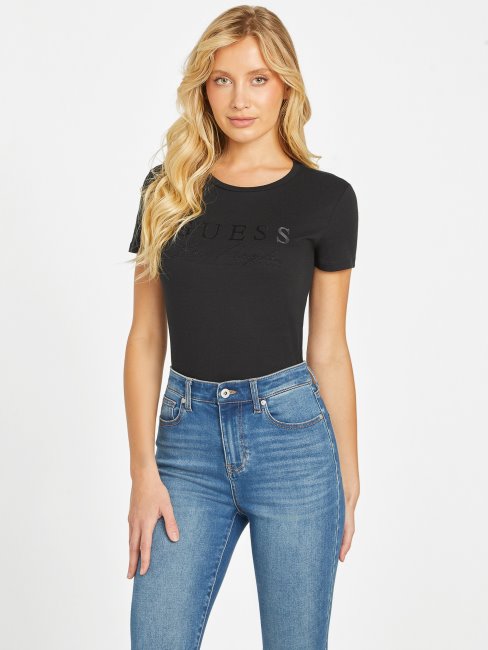T-shirt Noir Jet Guess Eco Sallie Logo