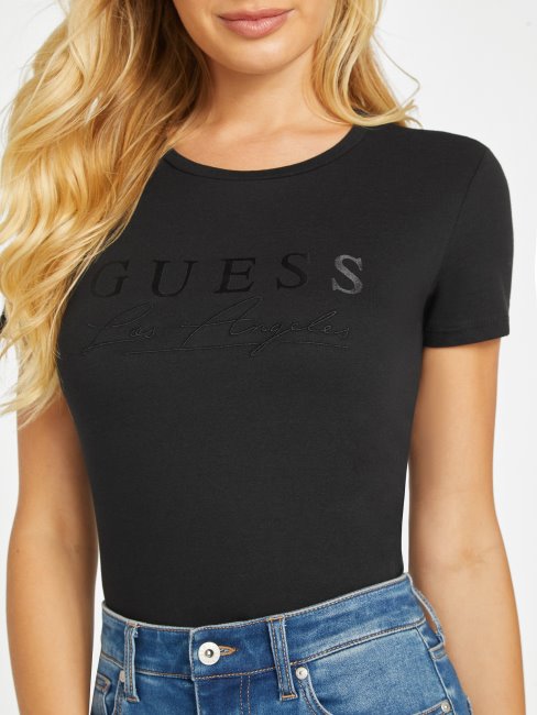 T-shirt Noir Jet Guess Eco Sallie Logo