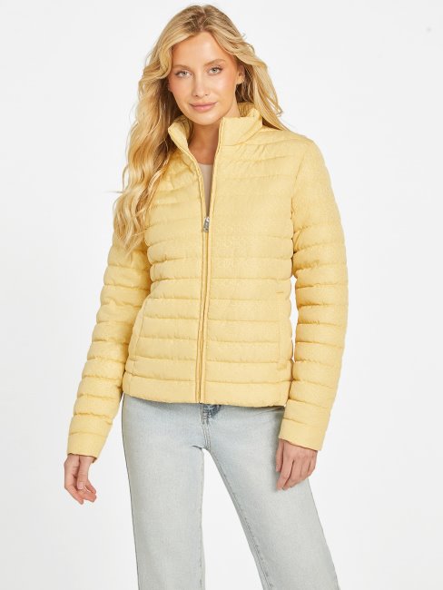 Guess Eco Fleur Logo Veste Matelassée Poussiéreux Lever Du Soleil