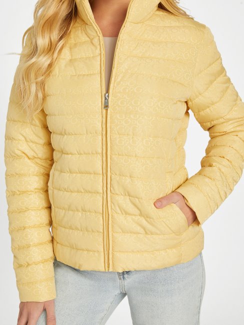 Guess Eco Fleur Logo Veste Matelassée Poussiéreux Lever Du Soleil