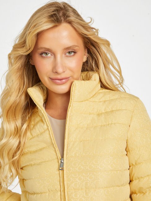 Guess Eco Fleur Logo Veste Matelassée Poussiéreux Lever Du Soleil