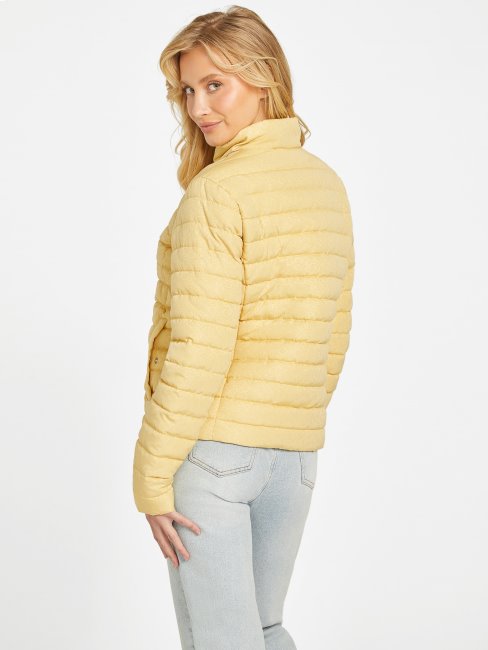 Guess Eco Fleur Logo Veste Matelassée Poussiéreux Lever Du Soleil