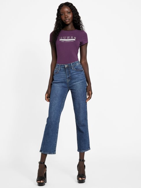 T-shirt à Sequins Sterling Vin De Raisin Guess