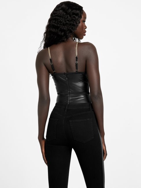 Guess Body Yates En Similicuir Noir De Jais