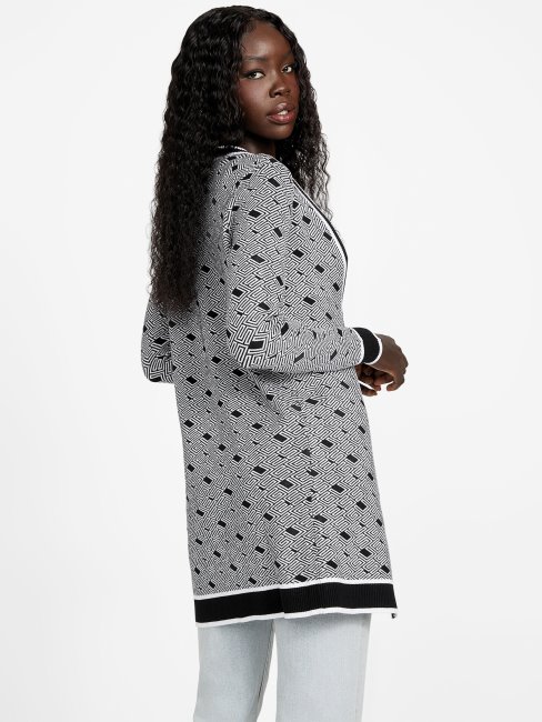 Guess Cardigan Noir De Jais Multi Eco Cachet Logo