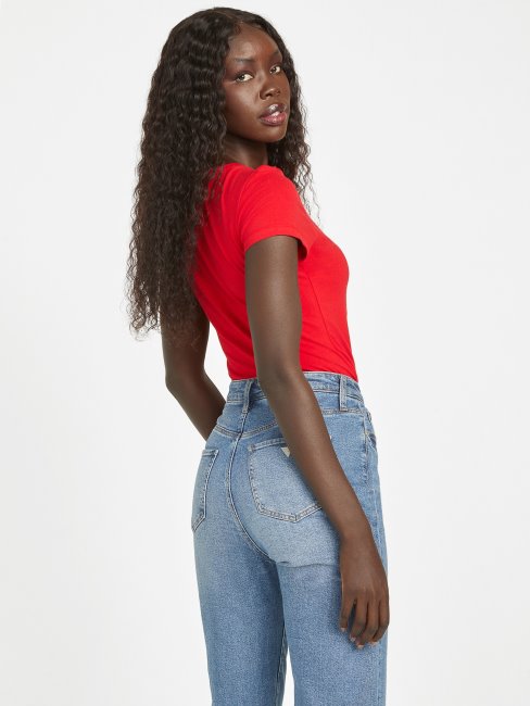 T-shirt Lapin Métallisé Rouge Cerise Guess Tu