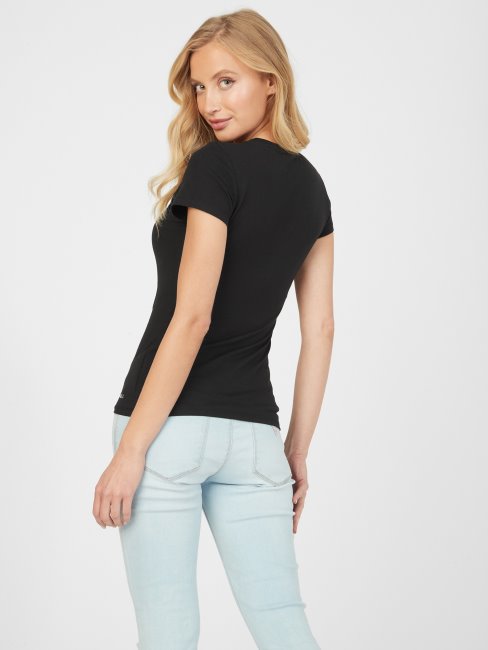 Tee Shirt Madame Graphique Jet Noir Guess