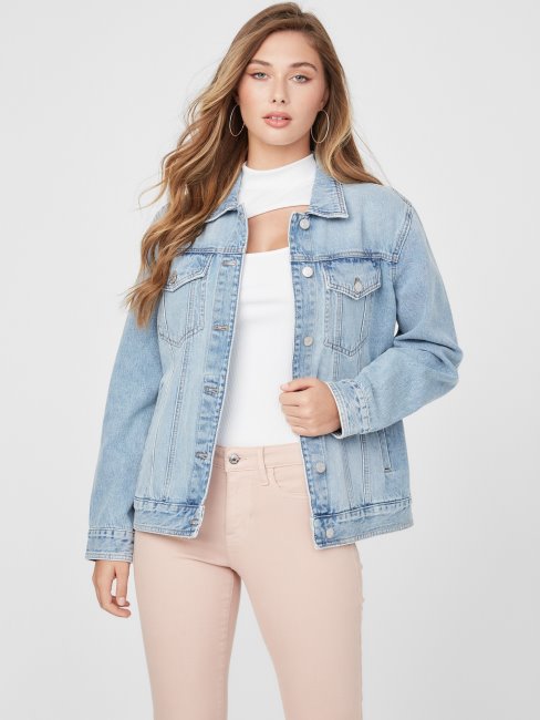 Veste De Camionneur En Denim Amo Délavé Clair Guess
