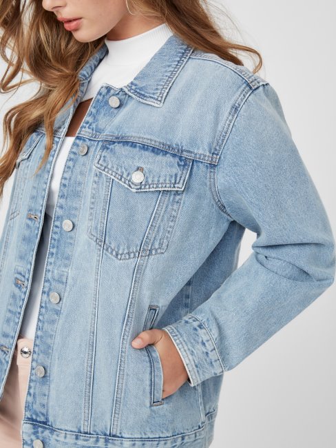 Veste De Camionneur En Denim Amo Délavé Clair Guess