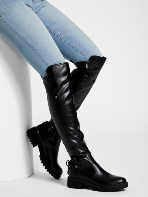 Guess Black1 Bottes Hautes à Lacets
