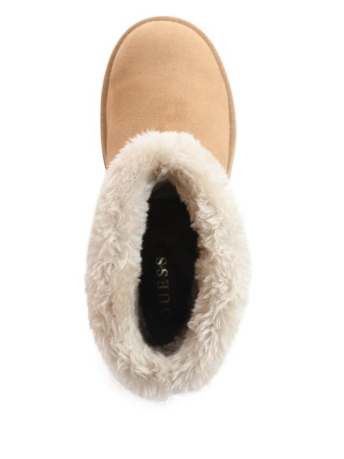 Bottines En Imitation Peau De Mouton Naturelle Légère Et Scintillante Guess