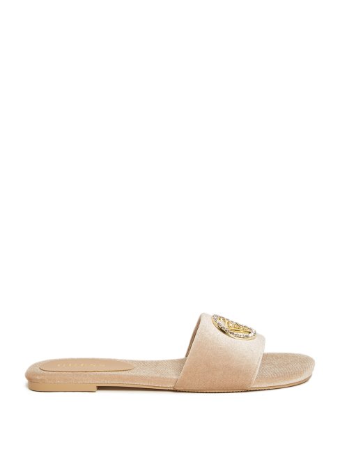 Claquette Juliette Velours Guess Taupe