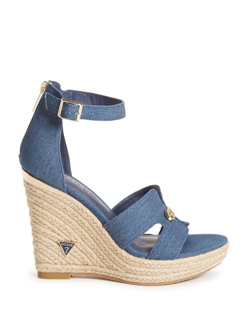 Denim Guess Jessi Espadrilles Compensées