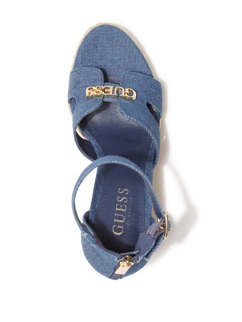 Denim Guess Jessi Espadrilles Compensées