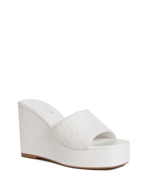 Stacee Compensées Logo En Creux White Guess