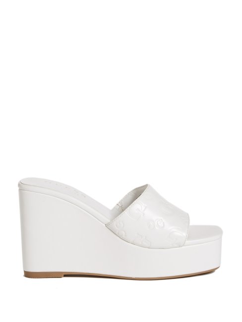 Stacee Compensées Logo En Creux White Guess