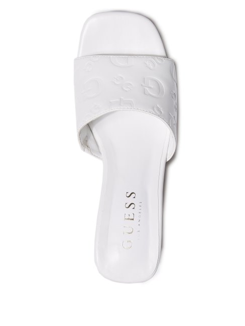 Stacee Compensées Logo En Creux White Guess