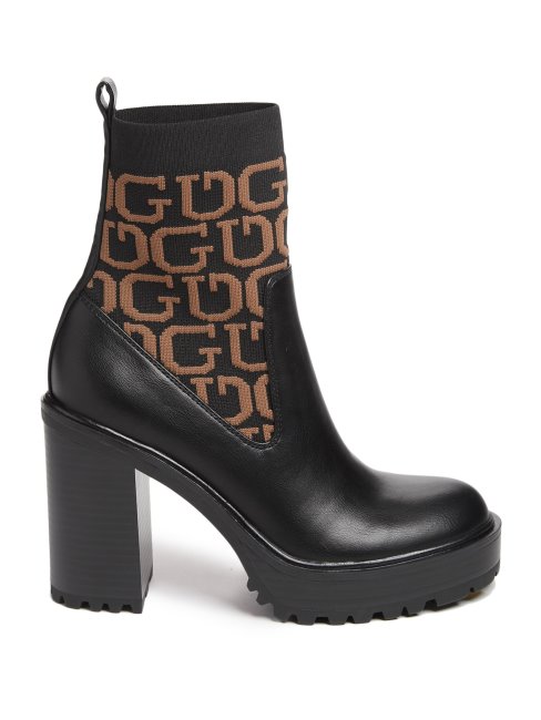 Bottines à Talons Et Logo Guess Noir1
