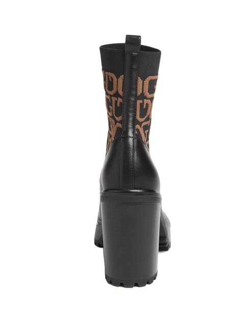 Bottines à Talons Et Logo Guess Noir1