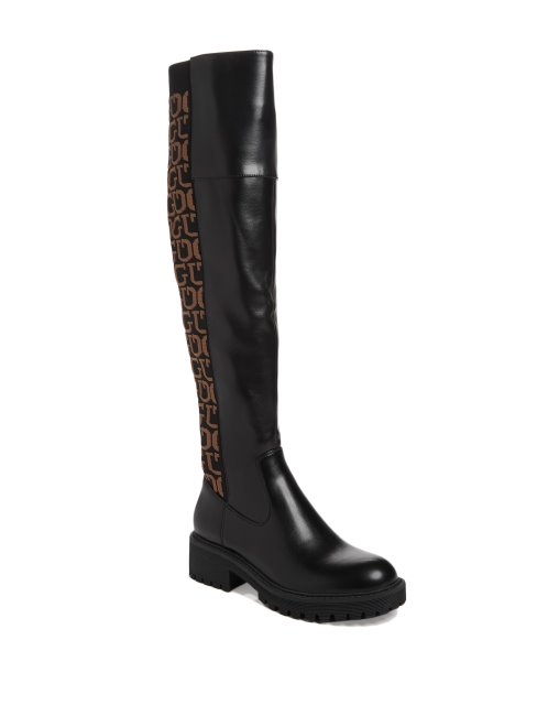Guess Bottes Hautes à Logo Noir1