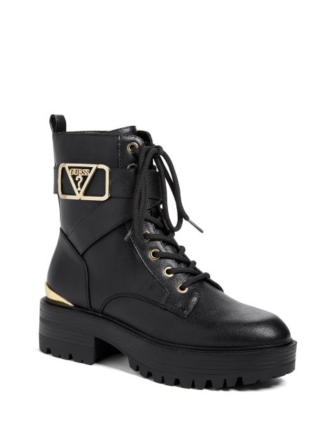 Bottillons De Combat Plats Noirs Guess