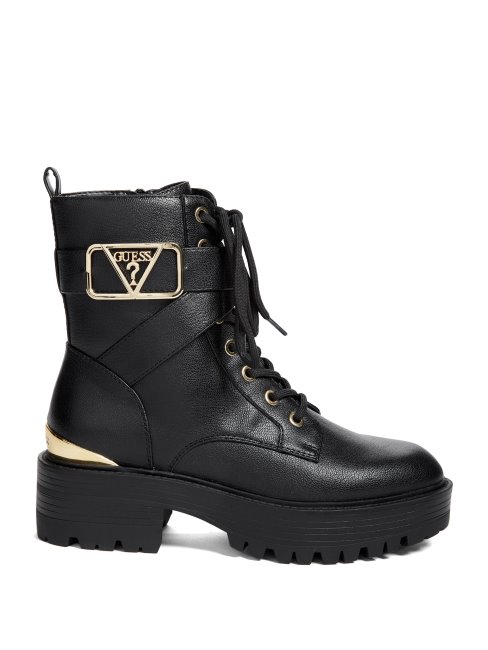 Bottillons De Combat Plats Noirs Guess