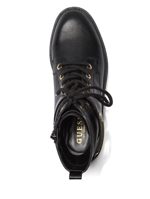 Bottillons De Combat Plats Noirs Guess