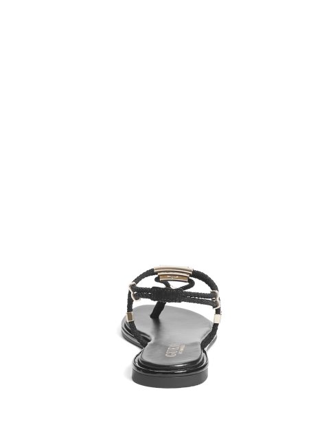 Coins Sandales à Mariée En T Stretch Noir Guess