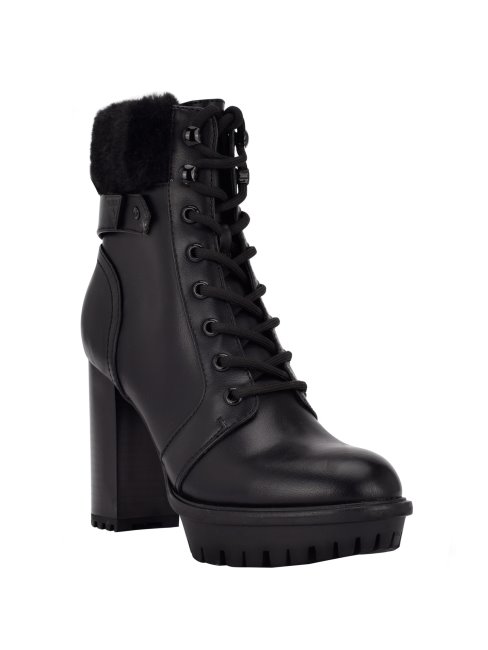 Bottes Noires1 Emmales à Bordure En Similicuir Guess