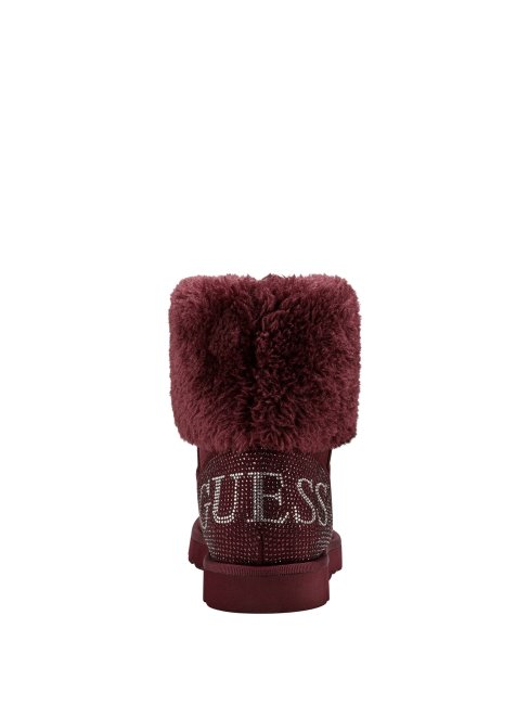 Bottines En Imitation Shearling Scintillantes Guess Violet Foncé