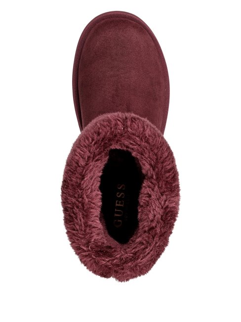 Bottines En Imitation Shearling Scintillantes Guess Violet Foncé