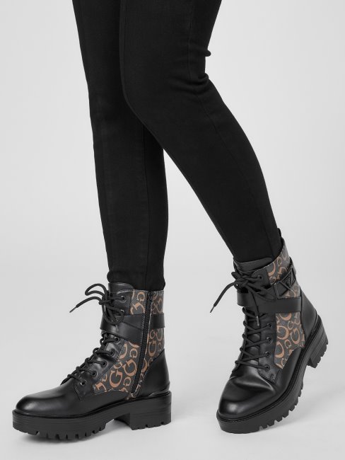 Bottillons De Combat Plats Guess Noir1