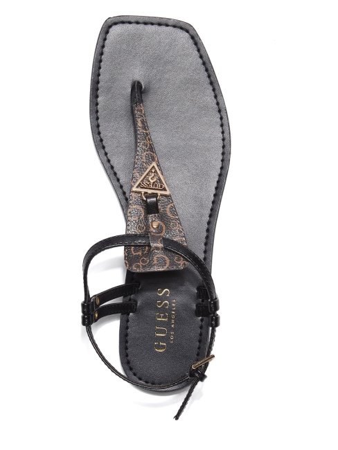 Sandales à Bride En T Guess Lt Marron