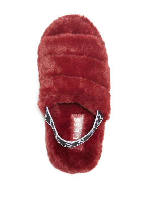 Pantoufles En Fausse Fourrure Liddie Wine Guess