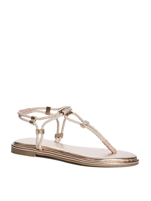 Coins Sandales à Bride En T Stretch Guess Rose