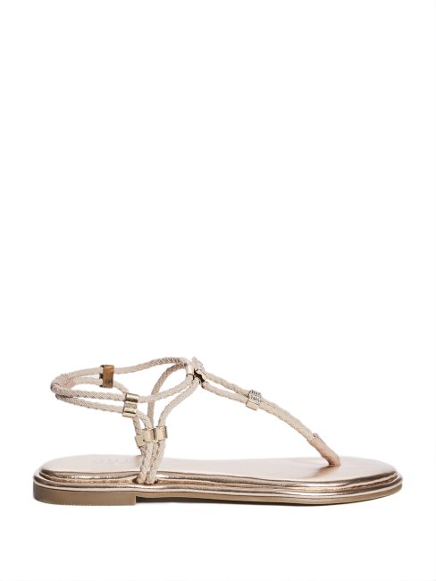Coins Sandales à Bride En T Stretch Guess Rose