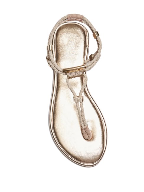 Coins Sandales à Bride En T Stretch Guess Rose