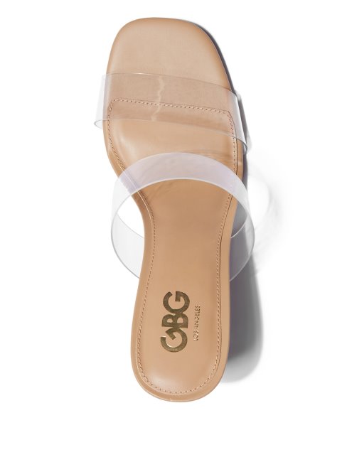 Talons Compensés En Acrylique Transparent Shelby Argentés Devinez