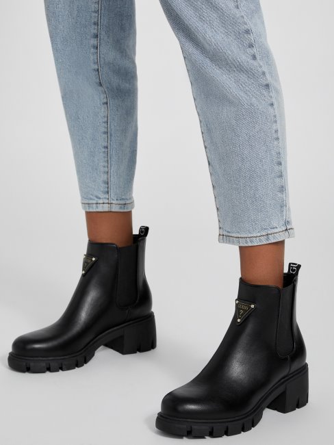 Arrive Logo Lug Chelsea Boots Guess Noir1