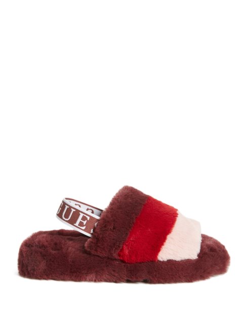 Guess Pantoufles En Fausse Fourrure Liddie Multi