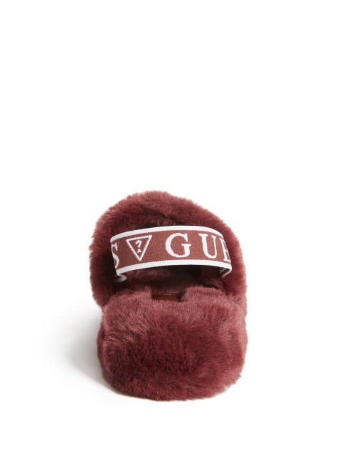 Guess Pantoufles En Fausse Fourrure Liddie Multi