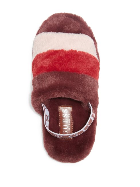 Guess Pantoufles En Fausse Fourrure Liddie Multi