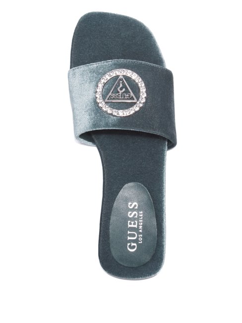 Claquette Juliette Velours Vert Guess