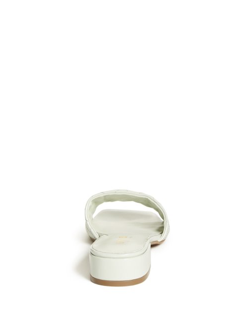 Claquettes Vertes Vernies Talia à Talon Et Logo Triangle