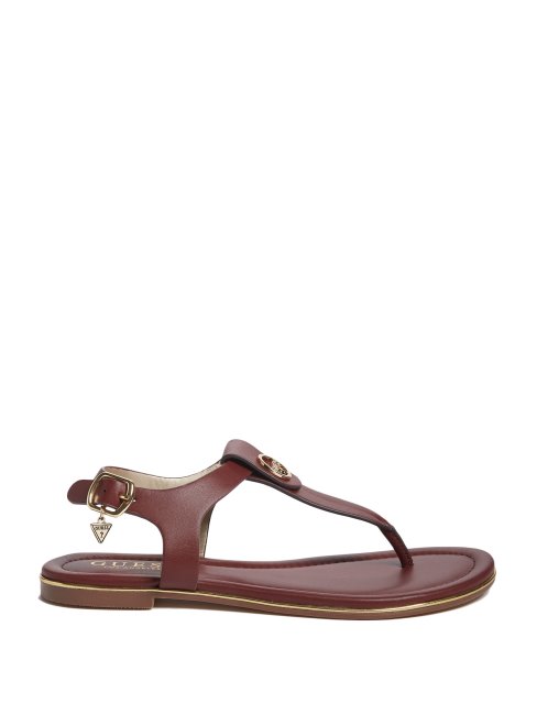 Sandales à Bride En T Caramel Guess Wine