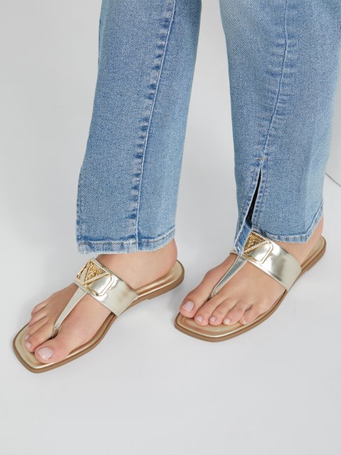 Gld-1 Gold Guess Frosty Bling Sandales à Bride En T