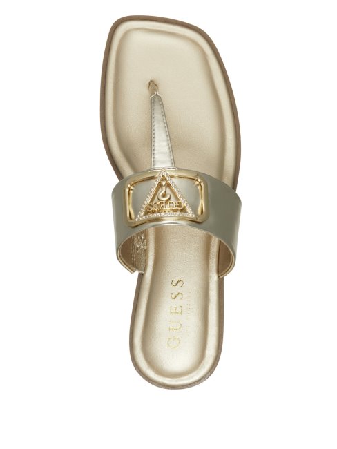 Gld-1 Gold Guess Frosty Bling Sandales à Bride En T
